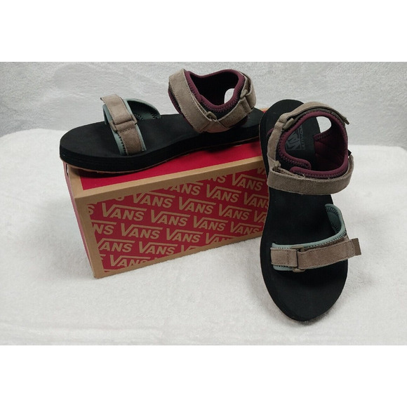 VANS Tri-Lock Outdoor Suede-Walnut Sandals Adjustable Straps SIZE 7 WOMENS - Picture 3 of 9